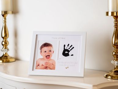 1Dino Newborn Baby Handprint and Footprint Picture Frame Kit - Special Cut 12.6