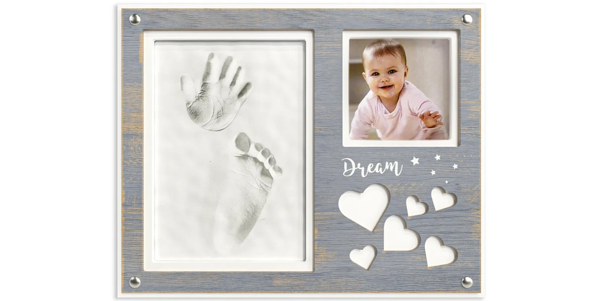 Newborn Baby Handprint and Footprint Keepsake Picture Photo Frame – Hapinest