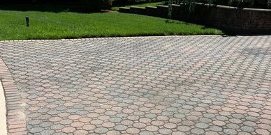 This is a picture of freshly cleaned pavers that we did in Massapequa