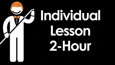 Graphic offering a 2-hour individual lesson with a smiling stick figure instructor.