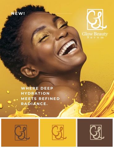 Beauty AD concept - posting including logo, brand colors, and typefaces to shape the brand