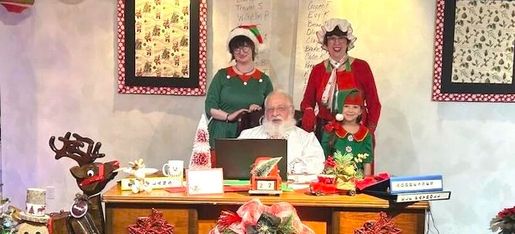 Santa with Mrs. Claus and the elves at Diamond Event Center