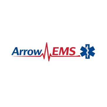 Arrow EMS logo with heartbeat and star of life.