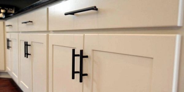 Painted Base Cabinetry With Hardware Pulls