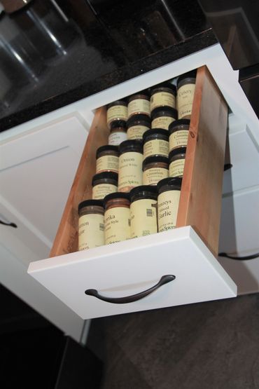 Spice rack in drawer