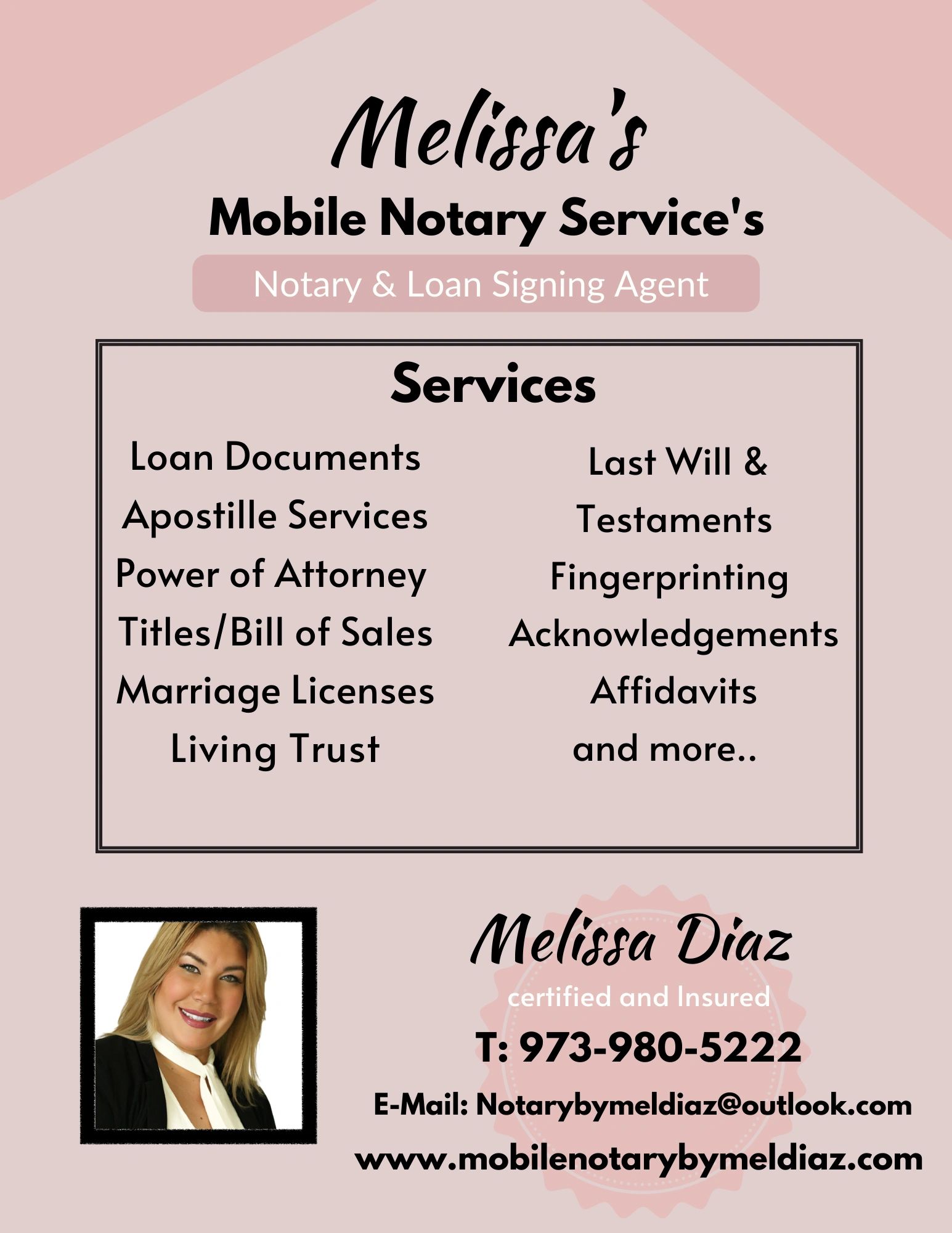 Mobile Notary Signing Agent By Melissa Diaz