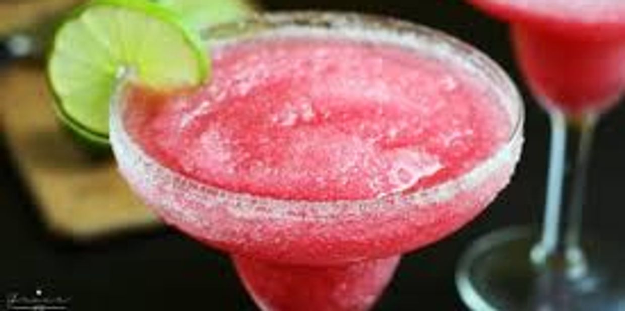 Delicious cold Margaritas closeup shot