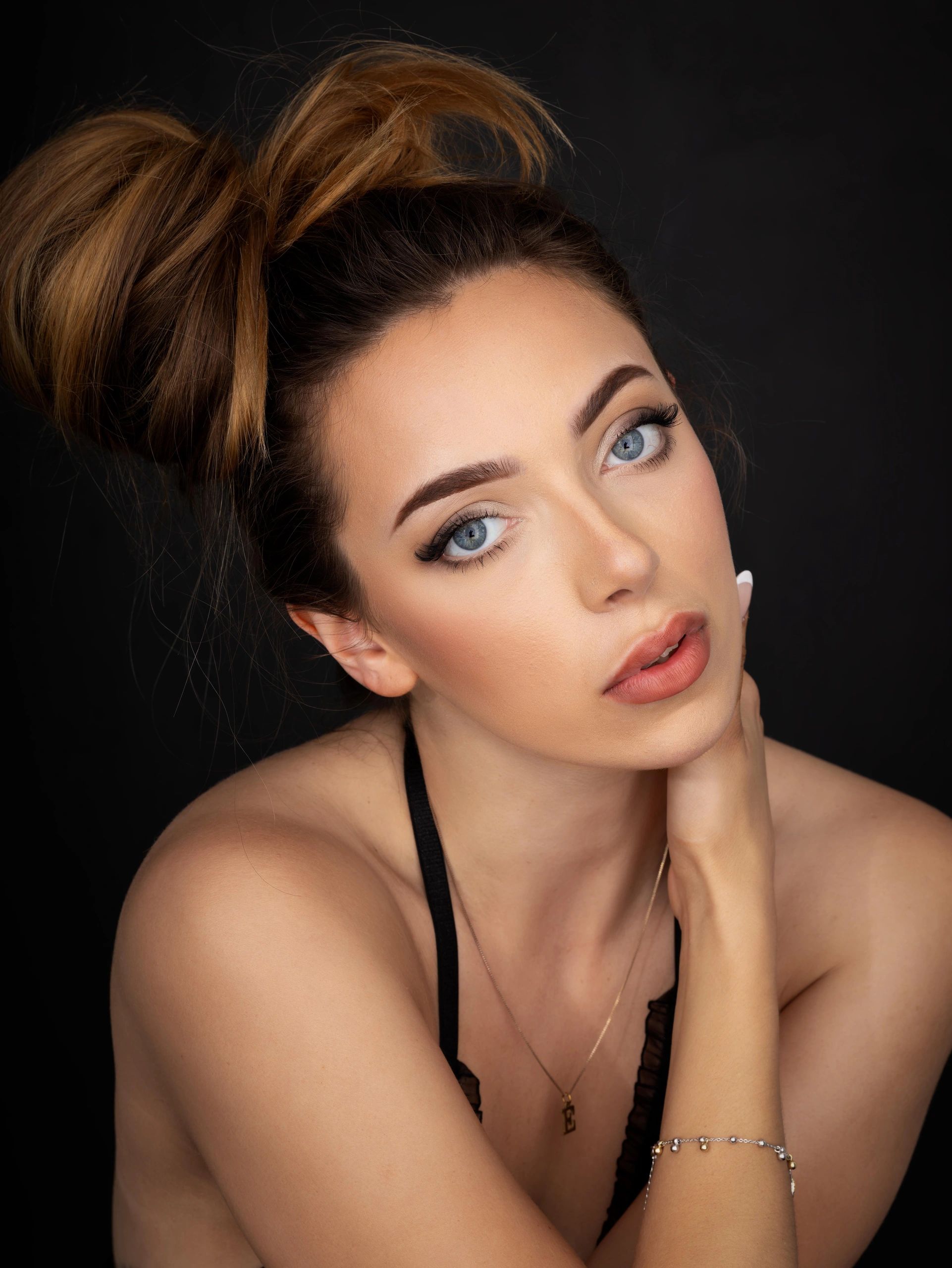 Portrait of model Mia Moore.