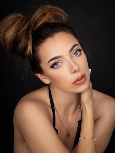 Portrait of model Mia Moore.