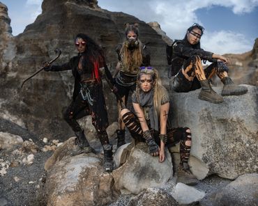Artemis Fauna, Minh-Ly, Nirmala and Carla, Mad Max Shoot in Lanzarote.