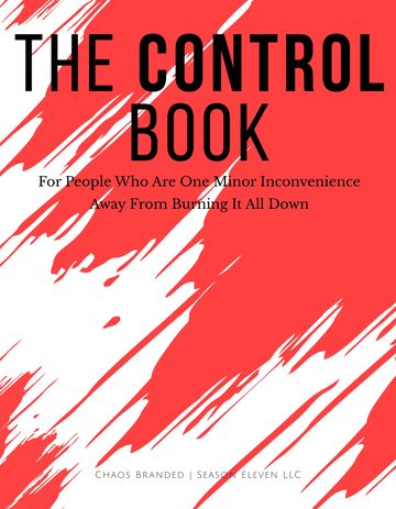 Book cover titled 'The Control Book' with a red and white abstract design.