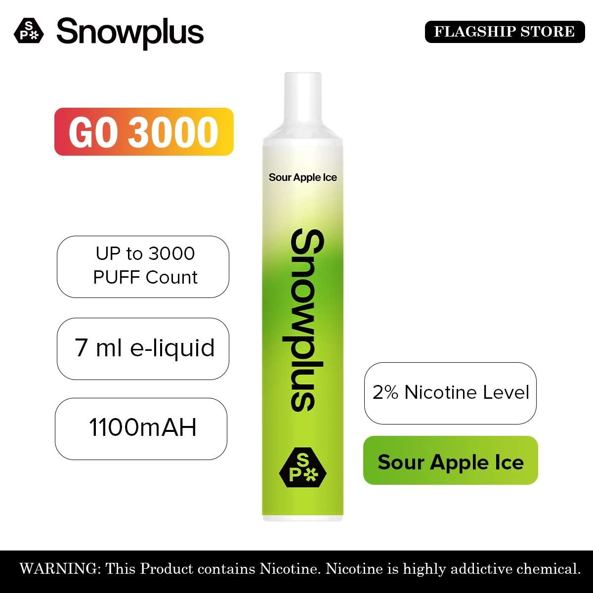 Snowplus GO 3000 Sour Apple Ice (2%) Disposable Smart Vape Pod