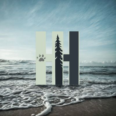 Huck Harbor logo representing premium waterproof dog collars inspired by the Pacific Northwest