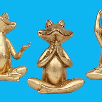 Small Frog Statues Gold Yoga 
home decor 
apartment decor 
living decor 