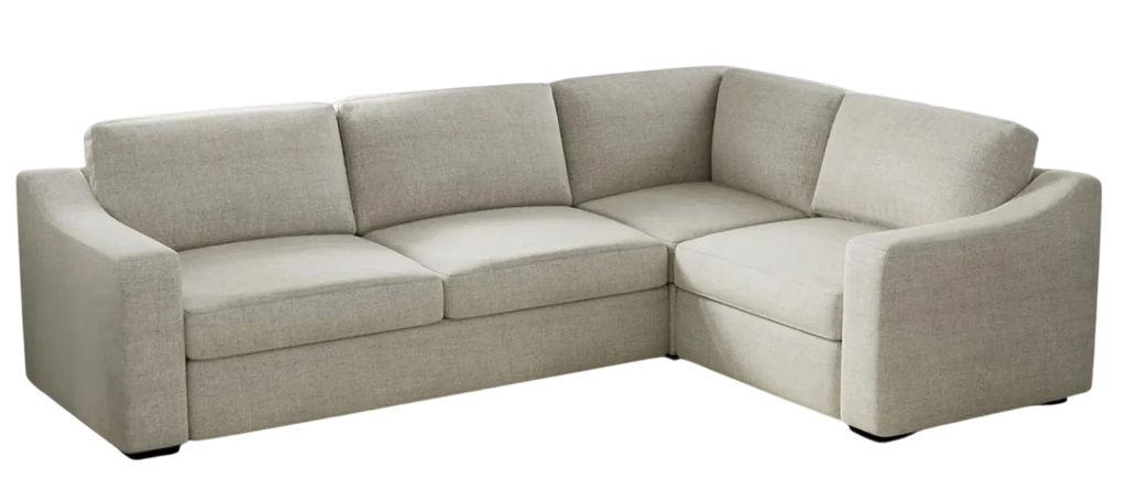 110 W x 76 D x 35 H 
AmazonELUCHANG Convertible Sectional Sofa, L Shaped Couch, Natural Linen Fabric