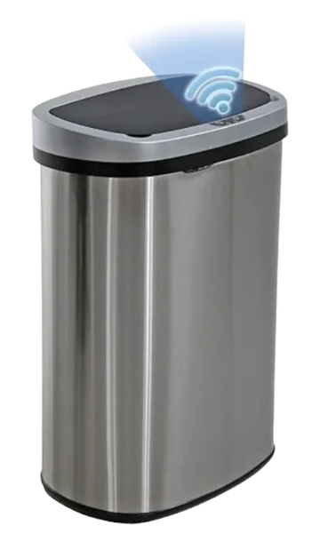 13 gallon trash can with lid 
touchless
kitchen essentials 
apartment 