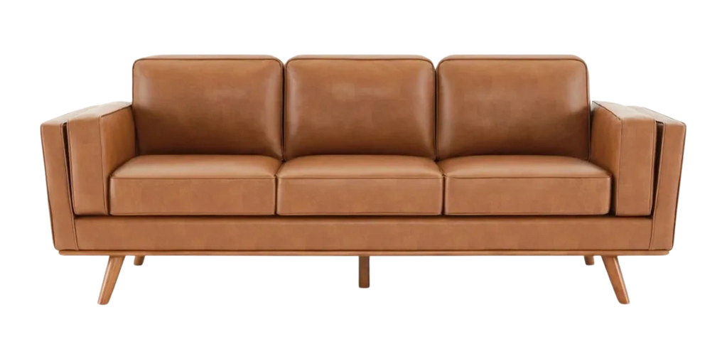 All modern vegan leather sofa 84"