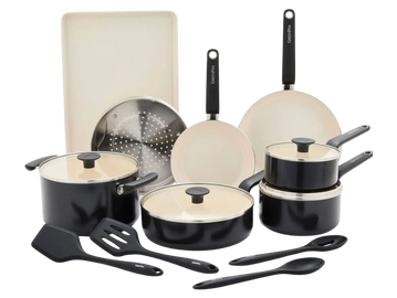 16 pc cookware 
Greenpan 
cooking essentials 
kitchen 
apartment 