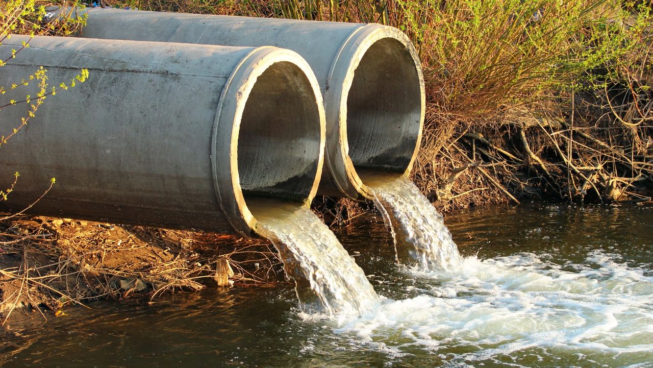 Drainage pipes allowing rain water