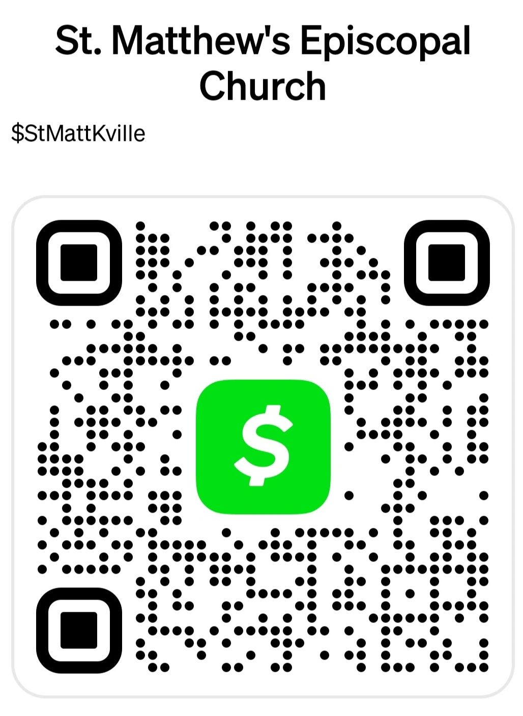 QR code for donations to St. Matthew's Episcopal Church