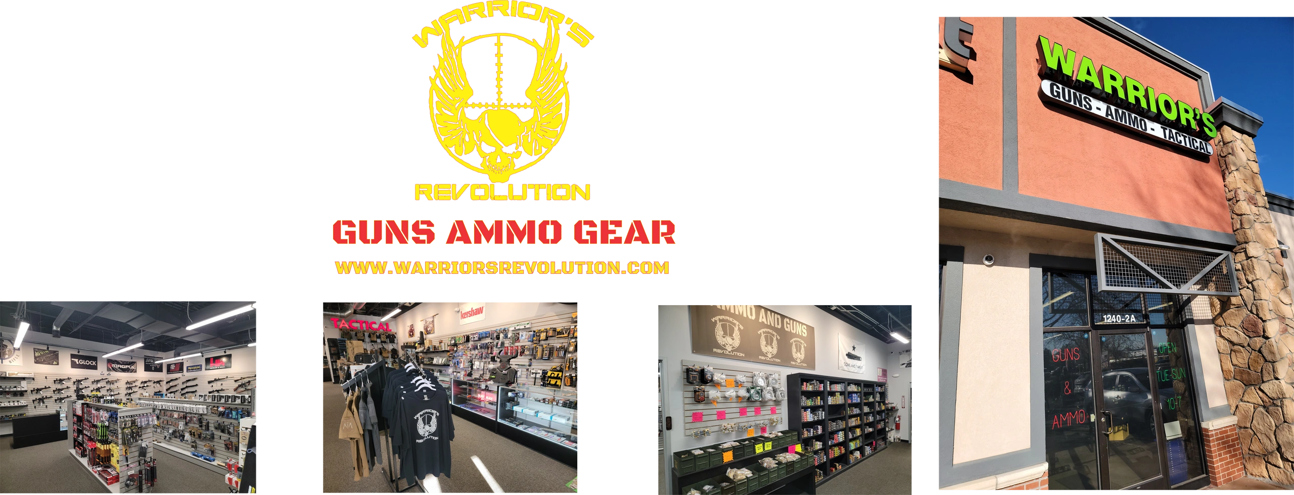 Warrior's Revolution, bulk ammunition, guns, and tactical gear sales. Bulk ammunition always for sal