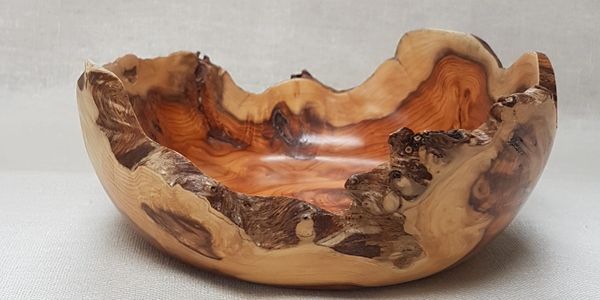 Natural Edged Yew Bowl