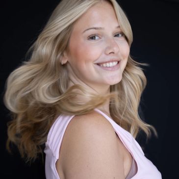 Elegant photo with blonde girl. 