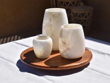 Egyptian Marmar Stone Vase Set
