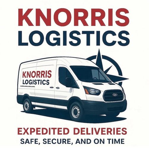 Knorris Logistics van promoting safe, secure, and on-time deliveries.