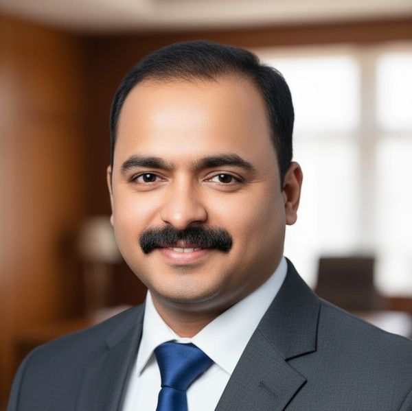 Dr. Praveen G Thambi in a formal suit, posing confidently as a professional business leader.