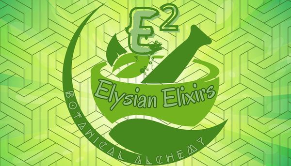 Logo of Elysian Elixirs botanical alchemy.