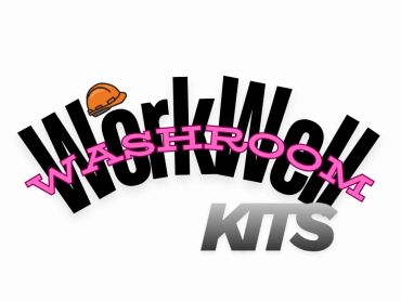 Logo for WorkWell Kits featuring a washroom theme and a safety helmet graphic.