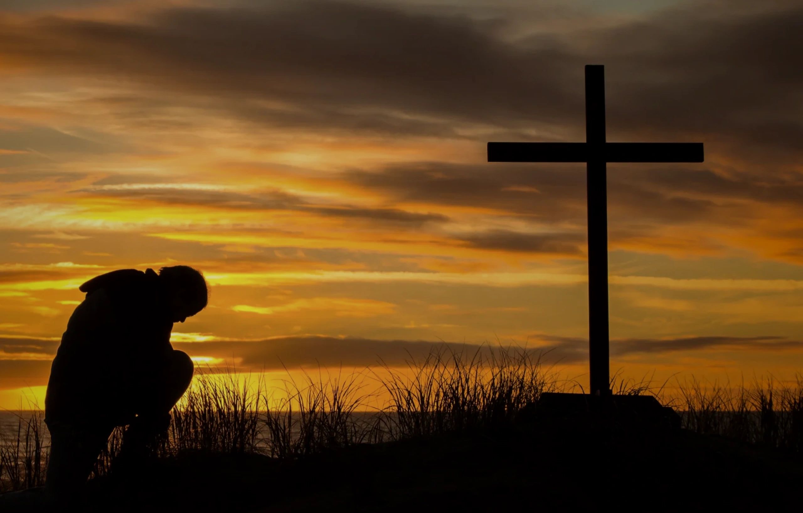 Humbling yourself at the foot of the cross.
