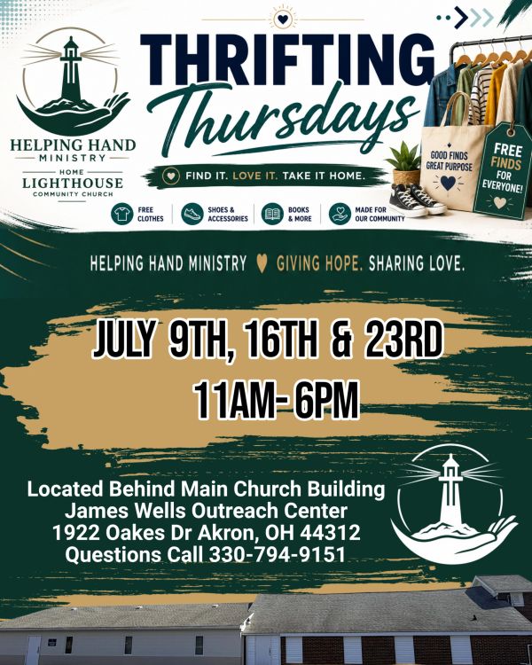 Thrifting Thursdays event by Helping Hand Ministry in July at Akron, OH.