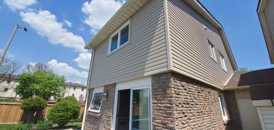 Vinyl siding installed on a residential home exterior