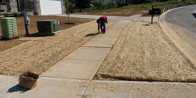 Seed and straw stabilization in Louisville, KY. 