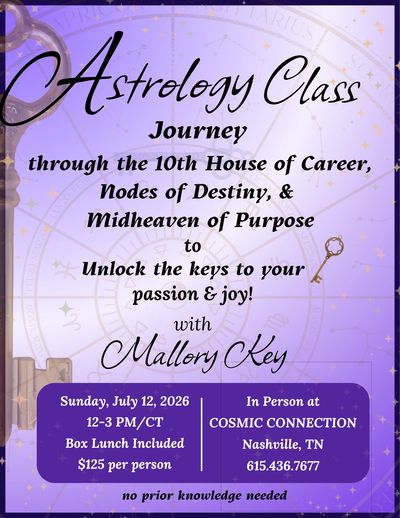 Astrology class unlocking career and destiny keys with Mallory Key.