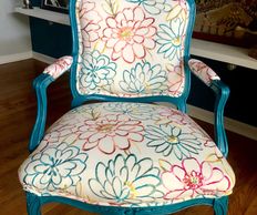 Updated chair with new upholstery and paint