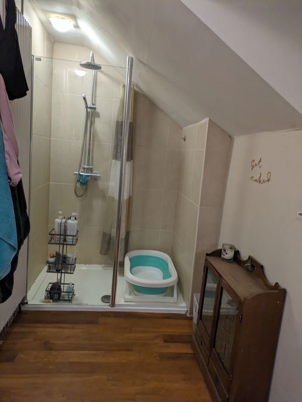 Shower room converted into bathroom