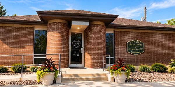 Exterior of Ankeny Dental Center with brick facade.