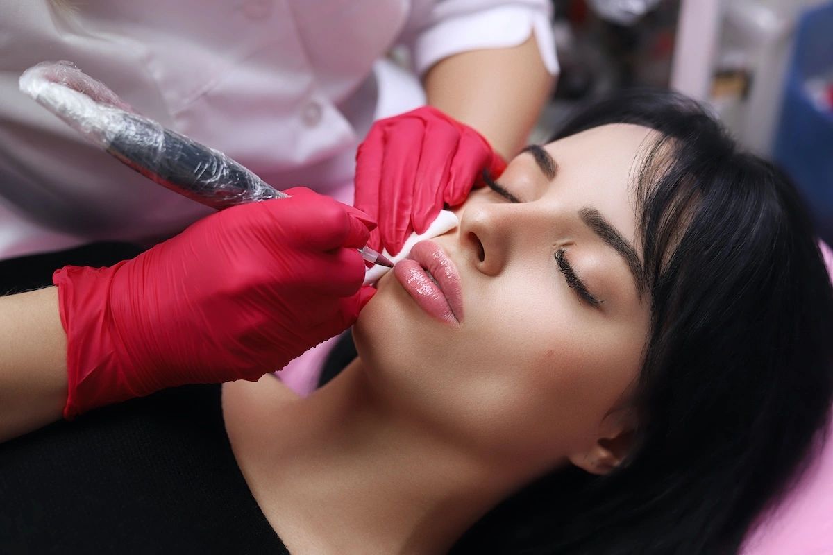 Lip blush semi-permanent lip tattoo Los Angeles