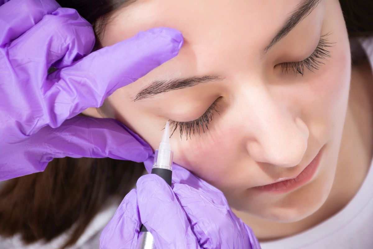 Lash line tattoo and permanent makeup correction Los Angeles