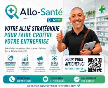 Publicité pour Allo-Santé, allié stratégique en santé.