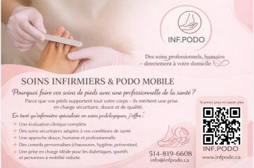 Soins infirmiers et podo mobile à domicile.