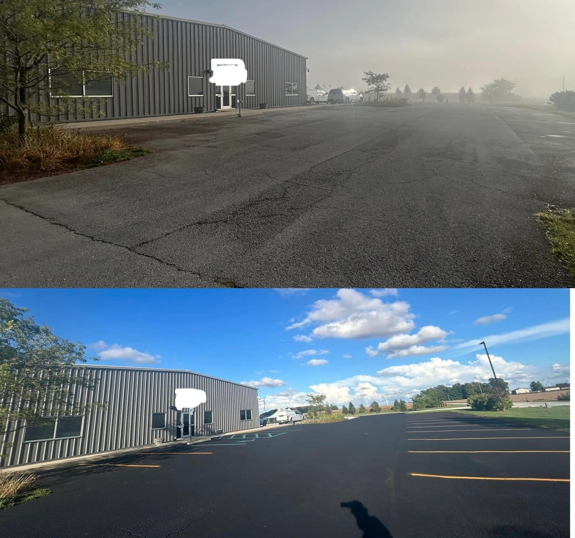 Freshly sealed asphalt driveway in Peoria, Arizona