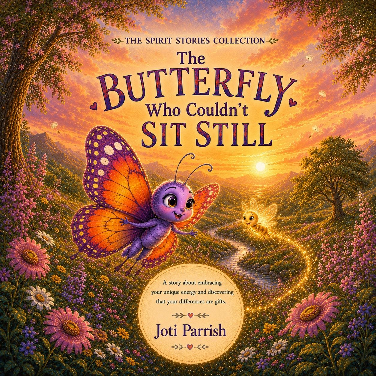Cover of a colorful children's book featuring a butterfly and a bee.