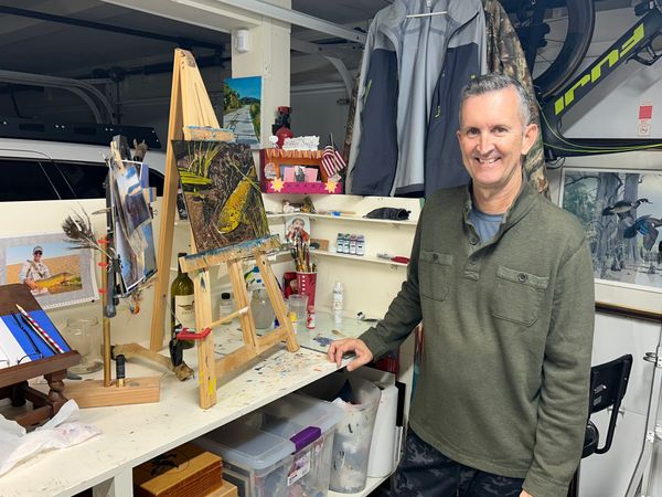 hunting and fishing painting studio