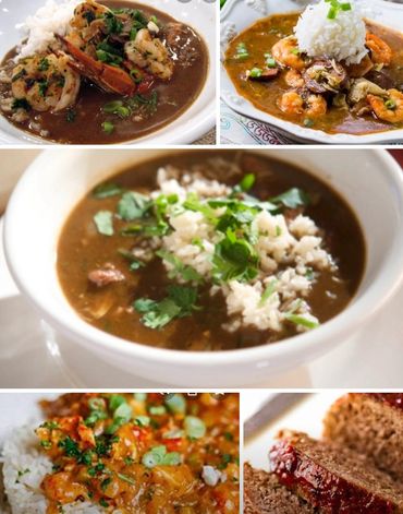 meat and saucy dishes with rice