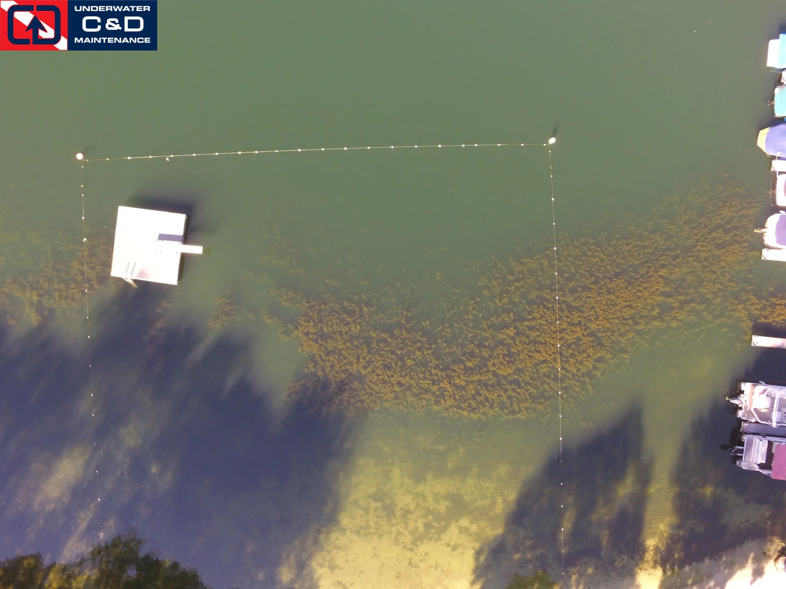 milfoil seaweed lakeweed pond weed removal Drone UAS part 107 photography arial surveying