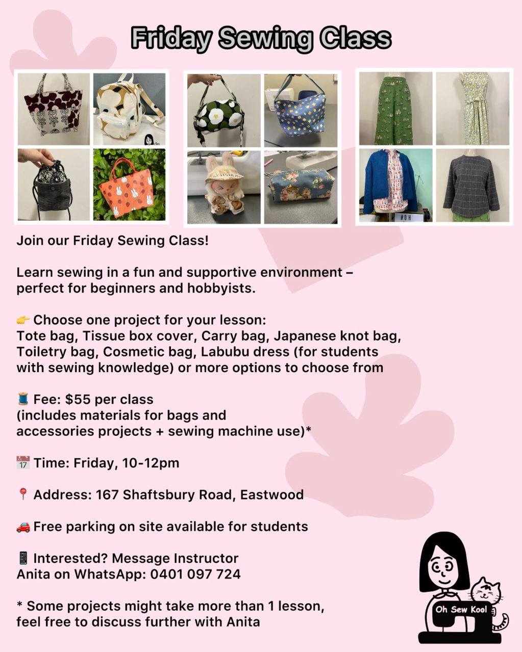 Friday Sewing Workshop 
Please click image to register or find out more